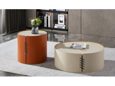 755马鞍皮茶几 "